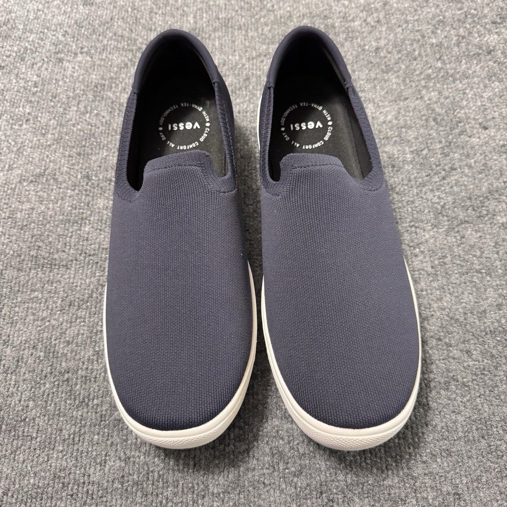 Vessi Boardwalk Slip On Mens Size 12 Waterproof Knit Shoes Sneakers Coastal Blue